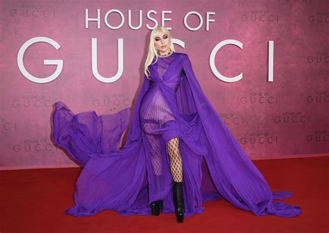 lady gaga red gucci suit|house of Gucci purple carpet.